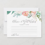 Tarjeta De Consejos Consejos y buenos deseos para personas románticas<br><div class="desc">Estos consejos románticos y tarjetas de buenos deseos son la actividad perfecta para una elegante recepción de boda o una ducha de novia. El diseño floral incluye flores de color rosa,  melocotón y acuarela en cascada. Personaliza estas tarjetas con el nombre de la novia y el novio.</div>