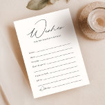 Tarjeta De Consejos Consejos Y Deseos bodas Para Novia Y Crecer<br><div class="desc">¿Buscando una manera bonita y elegante de reunir consejos y deseos para los recién casados? No hay más que fijarse en esta sencilla y moderna tarjeta de consejo boda. Perfecto para las duchas nupales, esta tarjeta presenta un diseño minimalista con un elegante guión caligráfico y mucho espacio para que los...</div>