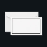 Tarjeta De Consejos Consejos y deseos de Bodas blancos y negros en bla<br><div class="desc">Tarjeta de consejos y deseos para Bodas Bodas blancos y negros en blanco con borde rectangular negro. También perfecto como tarjetas de boda,  tarjetas de visita y más. Haga clic en el botón personalizar it para personalizar el diseño.</div>