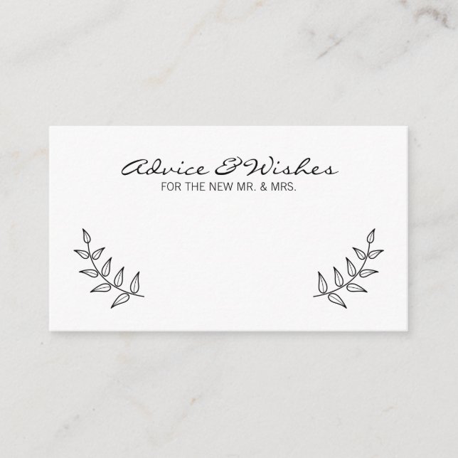 Tarjeta De Consejos Consejos y deseos de Bodas de Rústicos (Anverso)