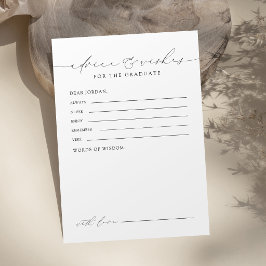 Tarjeta De Consejos Consejos y deseos de graduación con letra moderna 