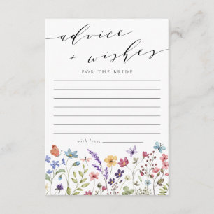 Tarjeta De Consejos Consejos y Deseos Ducha de Novia Primavera Verano