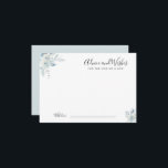 Tarjeta De Consejos consejos y deseos florales de color azul acuático<br><div class="desc">Un diseño azul polvoriento con hermosas flores. No dude en cambiar los colores y detalles del texto.</div>