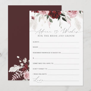 Tarjeta De Consejos Consejos y deseos para la novia y la ducha de novi