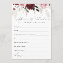 Tarjeta De Consejos Consejos y deseos para la novia y la ducha de novi