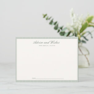 Tarjeta De Consejos Consejos y Deseos Verde Menta Raya Clásico Script