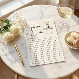 Tarjeta De Consejos Coquette Black Ribbon Bridal Shower Advice and