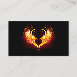 Tarjeta De Consejos Corazón de Fuego Ángel con Alas