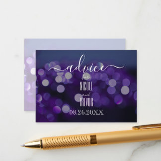 Tarjeta De Consejos Crea tu propio fondo azul morado Bokeh