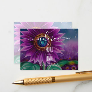 Tarjeta De Consejos Crea tu propio girasol morado surrealista