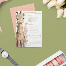 Tarjeta De Consejos Cuidada acuarela Baby Giraffe Baby Shower