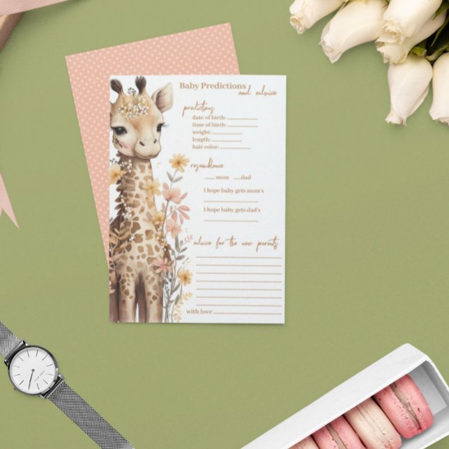 Tarjeta De Consejos Cuidada acuarela Baby Giraffe Baby Shower (Subido por el creador)