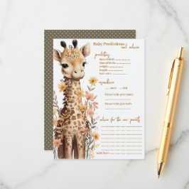 Tarjeta De Consejos Cuidada acuarela Baby Giraffe Baby Shower