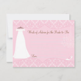 Tarjeta De Consejos Damask Bridal Shower Advice card para la novia