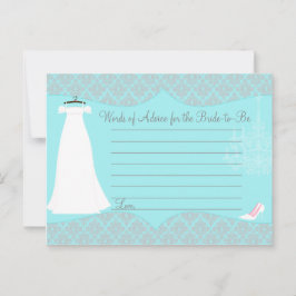 Tarjeta De Consejos Damask Bridal Shower Advice card para la novia