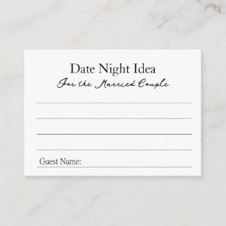 Tarjeta De Consejos Date Night Ideas Advice Card