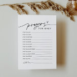 Tarjeta de Consejos de Baby Shower para las plegar<br><div class="desc">Everleigh Collection: una colección impresionante y minimalista que presenta un tipo de letra caligráfica moderno, moda y elegante. Esta colección ofrece un diseño atemporal y elegante, perfecto para cualquier evento, desde bodas hasta duchas para bebés y todo lo demás. Disfrute de la elegancia y sofisticación de la colección Everleigh y...</div>