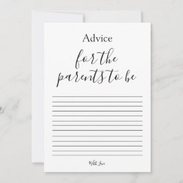 Tarjeta de consejos de Baby Shower para padres