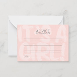 Tarjeta De Consejos De Baby Shower Rosa Para Mamá