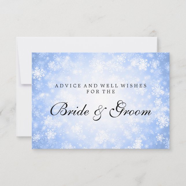 Tarjeta de Consejos de Boda Blue Winter Wonderland (Anverso)