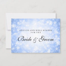 Tarjeta de Consejos de Boda Blue Winter Wonderland