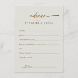 Tarjeta de Consejos de Boda Boho con Letra Moderna