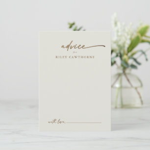Tarjeta de Consejos de Boda Boho con Letra Moderna