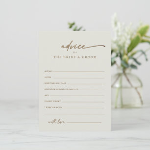 Tarjeta de Consejos de Boda Boho con Letra Moderna