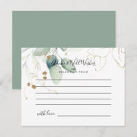 Tarjeta de Consejos de Boda con Caligrafía de Euca