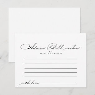 Tarjeta de Consejos de Boda con Caligrafía Elegant