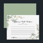 Tarjeta de Consejos de Boda con Follaje Verde Trop<br><div class="desc">Esta tarjeta de consejos de boda con follaje verde tropical dorado es perfecta para una boda moderna. El diseño presenta hermoso follaje tropical dorado y verde ilustrado a mano. Estas tarjetas son ideales para una boda, fiesta de despedida de soltera, baby shower, fiesta de graduación y más. Personalice las tarjetas...</div>