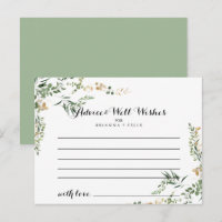 Tarjeta de Consejos de Boda con Follaje Verde Trop