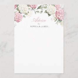 Tarjeta de Consejos de Boda con Hortensia Rosa Flo