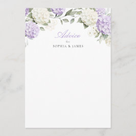 Tarjeta de Consejos de Boda con Verde y Hortensias