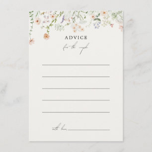 Tarjeta de Consejos de Boda de Flores Silvestres R