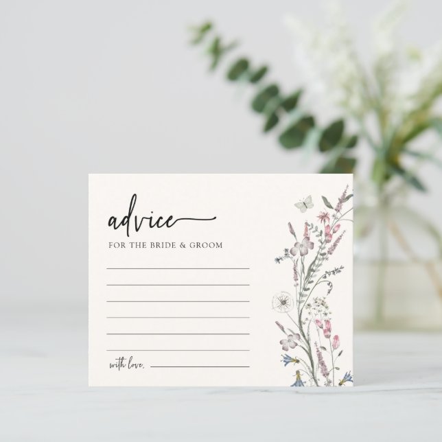 Tarjeta de Consejos de Boda Elegante (Anverso de pie)