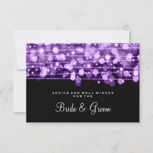 Tarjeta de Consejos de Boda Fiesta Destellos Púrpu