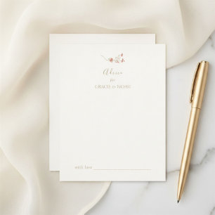 Tarjeta de Consejos de Boda Floral Chic Marfil