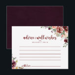 Tarjeta de Consejos de Boda Floral de Verano Rústi<br><div class="desc">Esta tarjeta de consejos de boda floral de verano rústico es perfecta para una boda moderna. El diseño presenta flores de acuarela burgundy, rosa y rubor con hojas verdes en un fondo manchado marrón. Estas tarjetas son perfectas para una boda, fiesta de soltera, baby shower, fiesta de graduación y más....</div>
