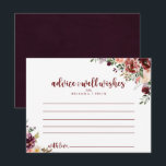 Tarjeta de Consejos de Boda Floral de Verano Rústi<br><div class="desc">Esta tarjeta de consejos de boda floral de verano rústico es perfecta para una boda moderna. El diseño presenta flores de acuarela burgundy, rosa y rubor con hojas verdes en un fondo manchado marrón. Estas tarjetas son perfectas para una boda, fiesta de soltera, baby shower, fiesta de graduación y más....</div>