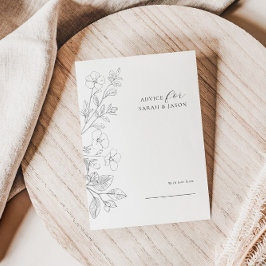 Tarjeta de Consejos de Boda Floral Minimalista