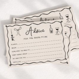 Tarjeta de consejos de boda italiana dibujada a ma