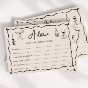 Tarjeta de consejos de boda italiana dibujada a ma