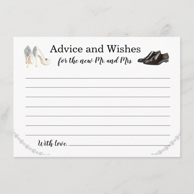 Tarjeta de consejos de deseos de boda (Anverso)