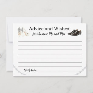 Tarjeta de consejos de deseos de boda