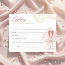 Tarjeta de Consejos de Despedida de Soltera con Pe