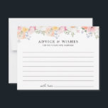 Tarjeta de Consejos de Despedida de Soltera Floral<br><div class="desc">Hermosa tarjeta de 'consejos y deseos' de despedida de soltera floral pastel con flores suaves de color rosa,  naranja y amarillo.</div>