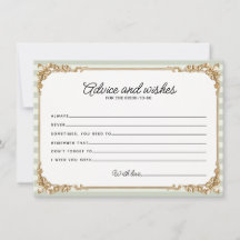 Tarjeta de consejos de ducha de novia con raya de