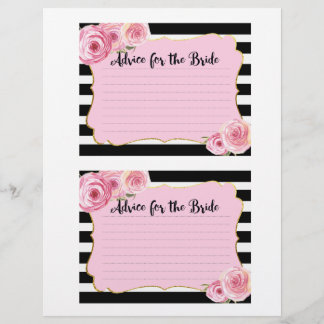 Tarjeta de consejos de ducha nupcial de flores ros