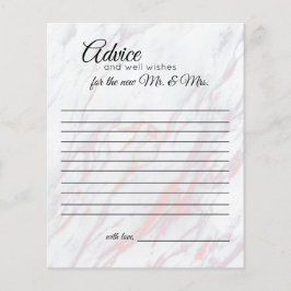 Tarjeta de Consejos de Mármol Rosa y Gris Moderno